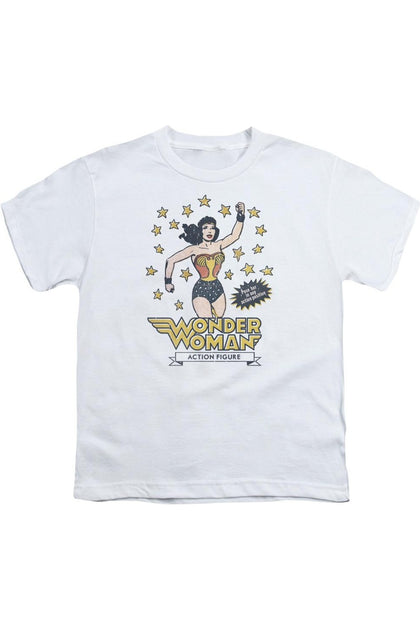 Gildan DC Comics Action Figure Short Sleeve Youth Tee White Medium 2