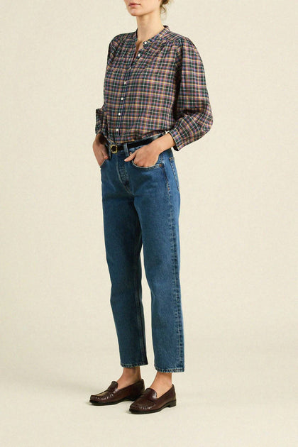 TROVATA Clara Button-Front Bluse Blau XS 4