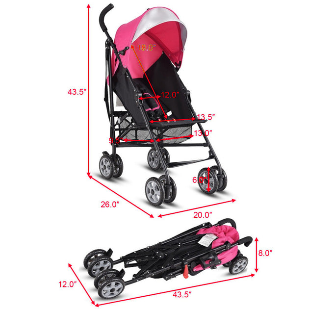 Hivvago Compact Portable Umbrella Stroller Black 7