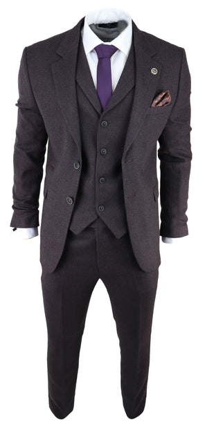TruClothing AK-05 Herringbone Tweed Suit Purple US 48 Regular 4