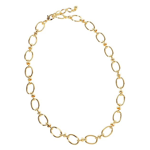 FASHNZFAB Oval Link Chain Necklace Silver One Size 3