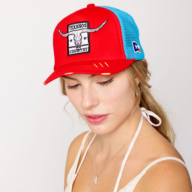 Fashnzfab Texanos Country Trucker Hat Pink One Size 4