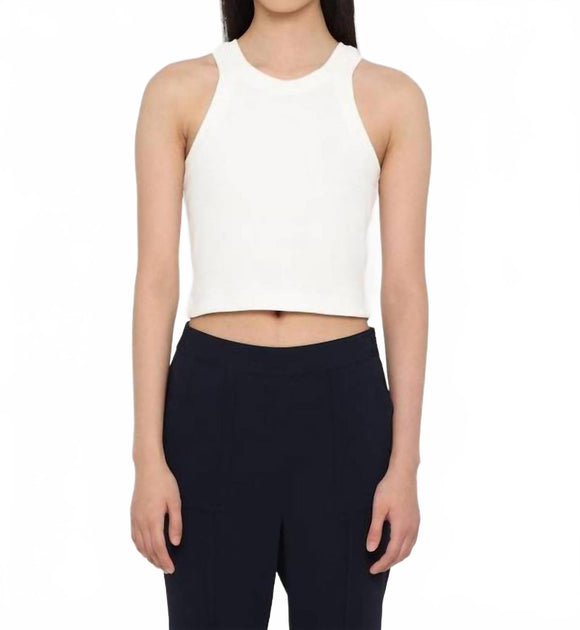 CLOSED Cropped Racer Tank Ivory XS 3