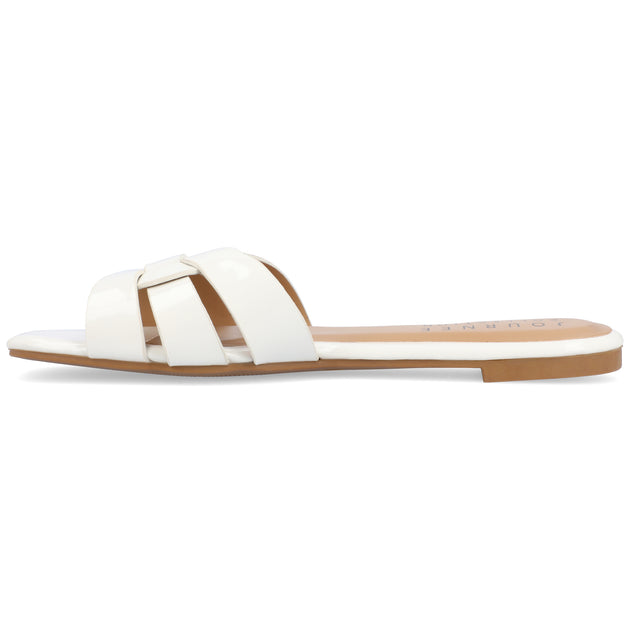 Journee Collection Arrina Flat Sandal White US 8.5 3