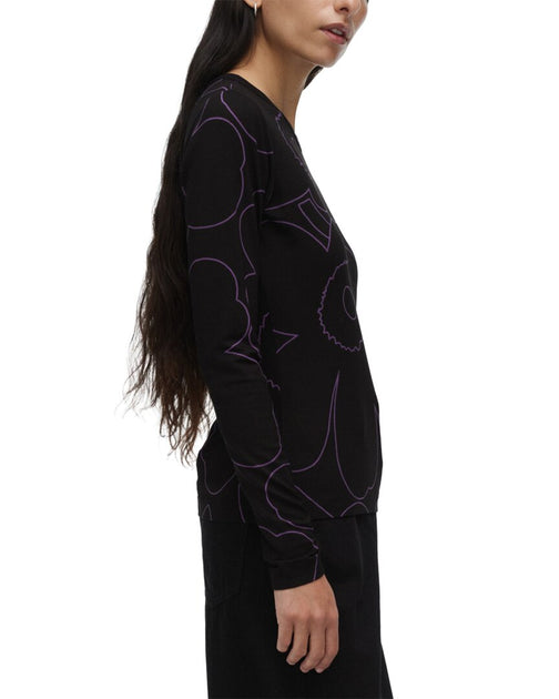Marimekko Vieda Piirto Unikko Jersey Shirt Black Small 4