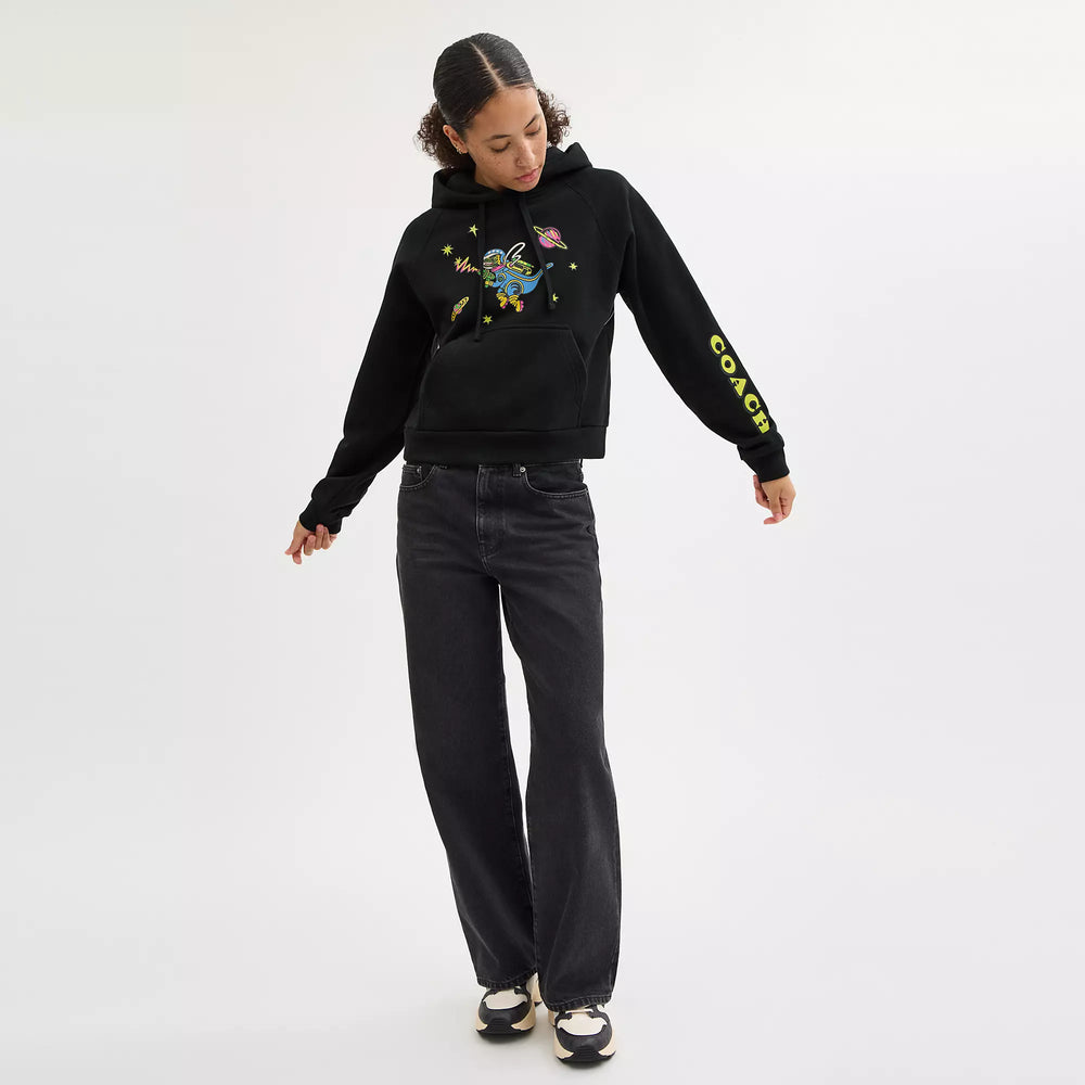 服/ファッション COACH Coach Outlet Cosmic Coach Rexy Print Raglan Hoodie | ShopSimon
