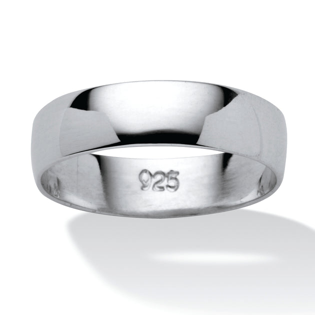 Palm Polished Wedding Band White US 7 2