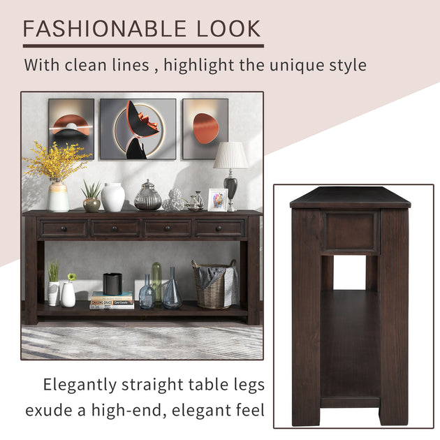 Streamdale Console Table Brown 7