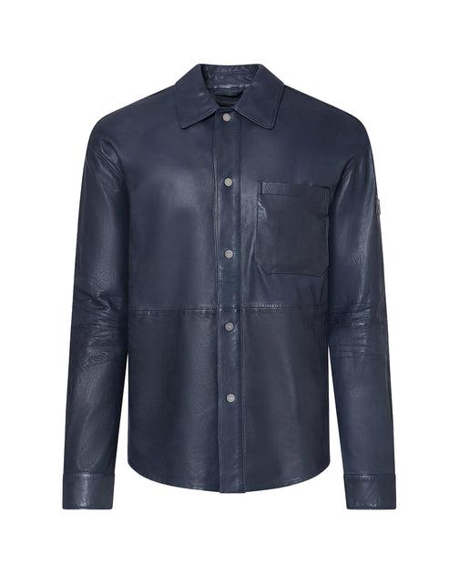 Peuterey Leather Jacket Blue Large 2