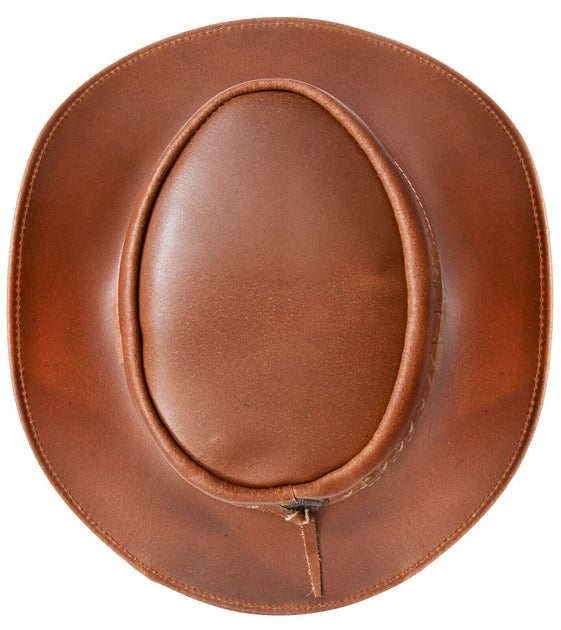Infinity Cowboy Outback Leather Bush Hat Black Large 3