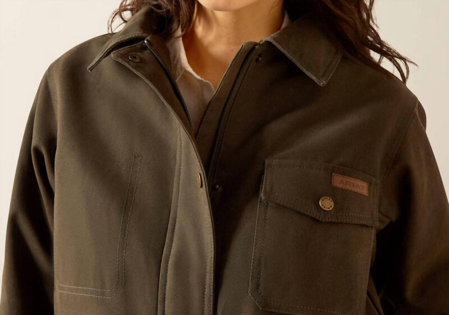 Ariat Western Canvas Chore Jacket Brown Medium 4