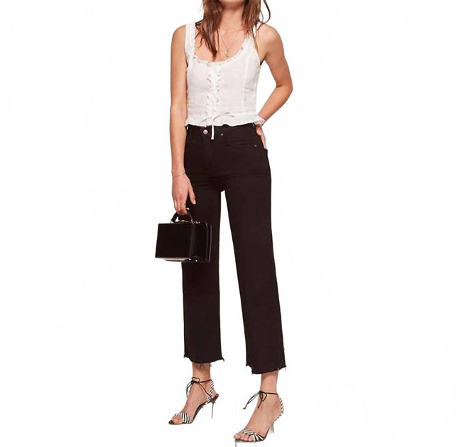 Reformation Stretch Flood Jeans Black 27 3