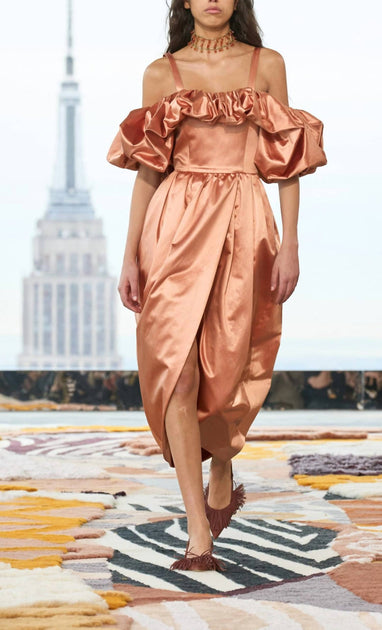 Ulla Johnson Lelita Midi Dress Beige US 0 2
