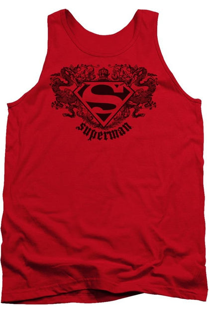 Gildan Superman Dragon Tank Top Red XL 2