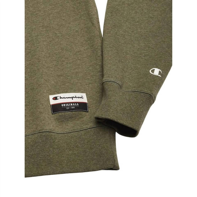 Champion Sueded Fleece Pullover Crew Neck Sweatshirt Green Medium 3