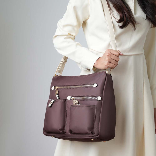 MKF Collection Serena Shoulder Bag Beige Medium 3