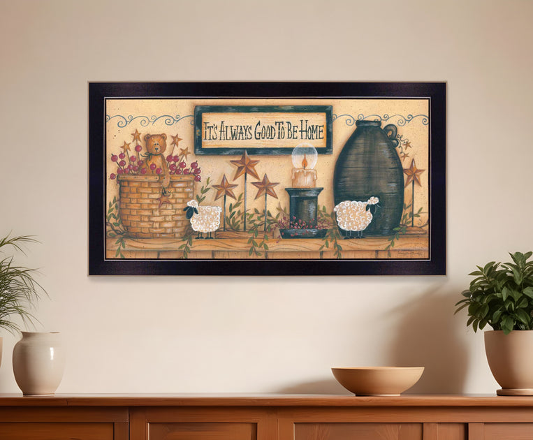 Hivvago Its Always Good to Be Home Framed Print Wall Art Black 2