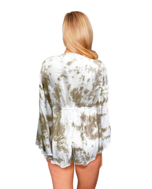 Raviaya Tie Dye Romper Cover Up Blanc Small 3