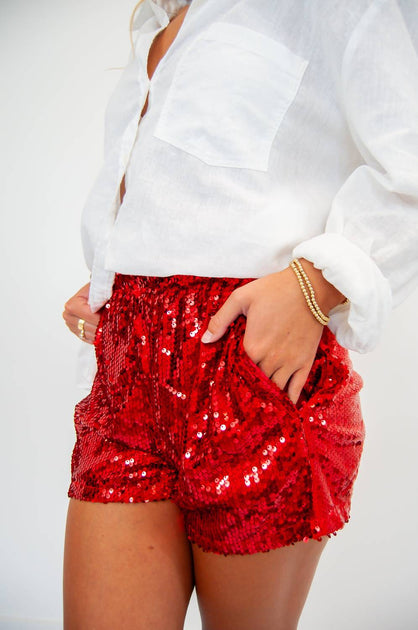 Timing Sequin Short Red Large 4