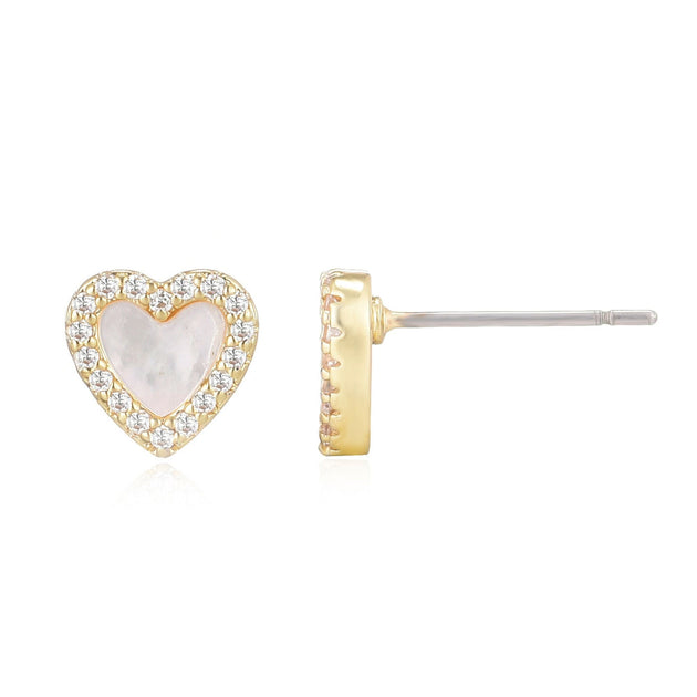 Adornia Mini Halo Heart Studs Silver 4
