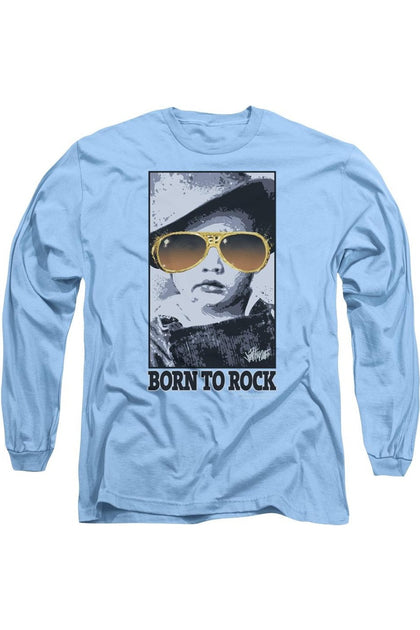 Gildan Elvis Presley Born To Rock Long Sleeve T-Shirt Blue Small 2