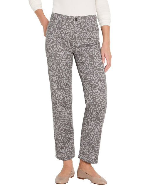 Nic + Zoe Leopard Print Recess Straight Ankle Pant Grey 28 2
