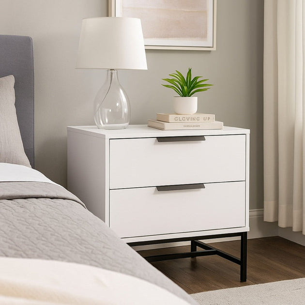 Hivvago Noro Nightstand White 24in 2