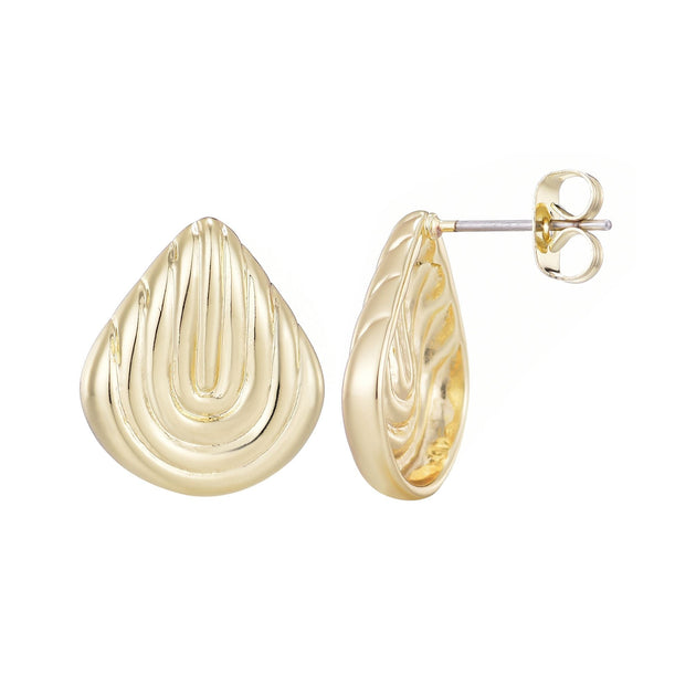 Adornia Deco Stud Earrings Gold 2