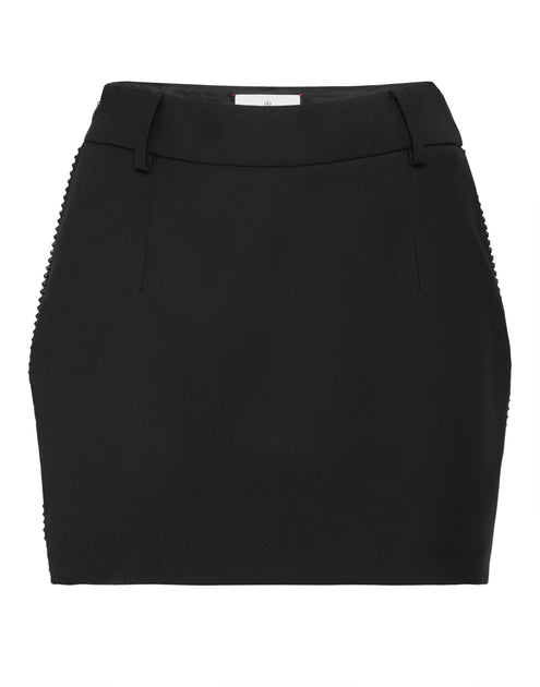 Philipp Plein Strass Wool Mini Skirt Black Small 2
