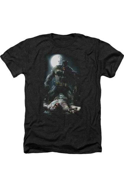 Gildan Batman Mudhole Adult Heather Tee Black Medium 2