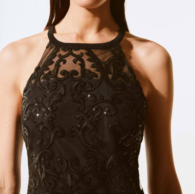 Joseph Ribkoff Pailletten-Spitzen Trägerkleid 4