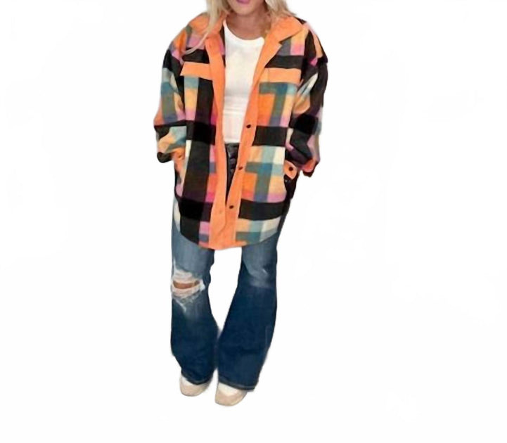 BiBi Vintage Over Orange XLarge Shacket 4