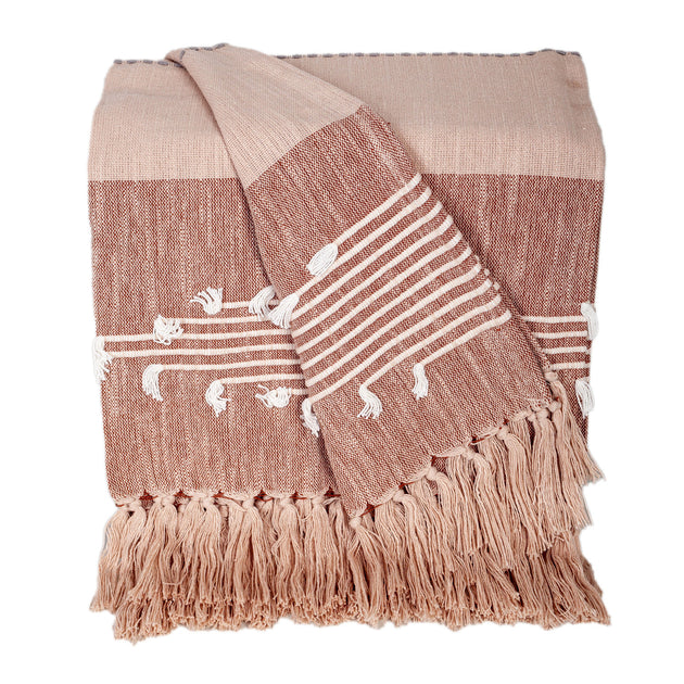 Hivvago Throw Blanket Gray/Rust 50"x60" 3