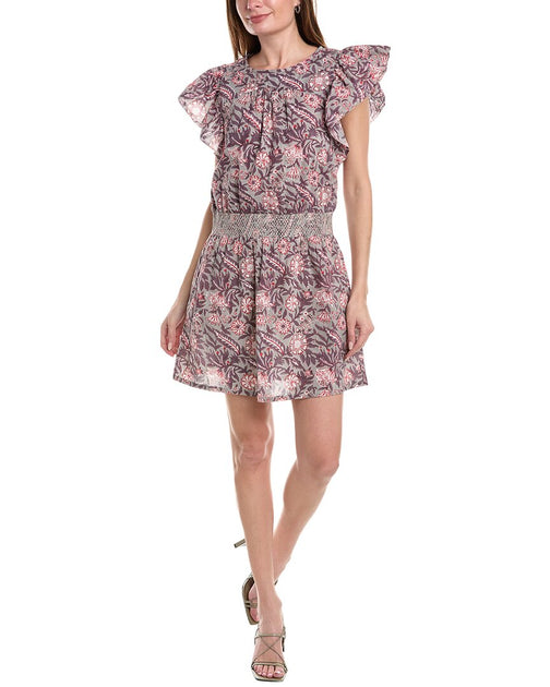 Lilla P Smocked Waist Mini Dress Pink Medium 2