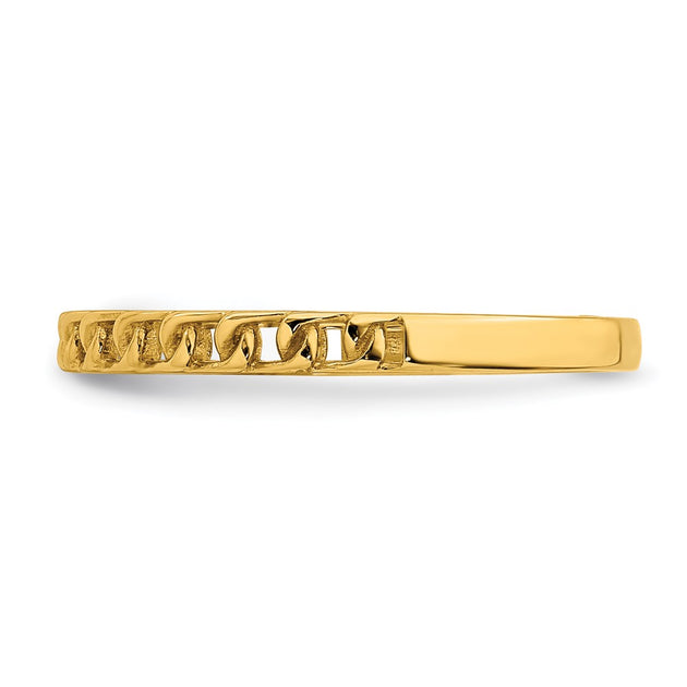 Diamond2Deal Link Design Ring Yellow Gold US 9 4