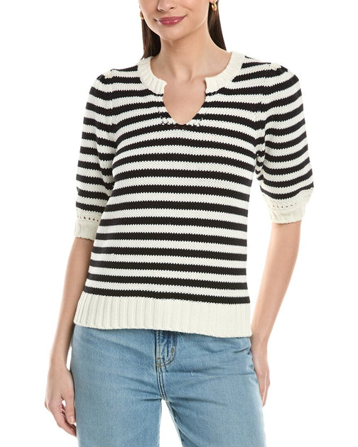 Michael Stars Rosanna Stripe Sweater Black Small 2