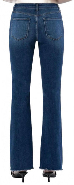 LOVERVET Mid Rise Raw Hem Bootcut Jeans Blue 28 3
