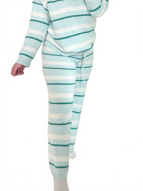 LE LIS Sunday Morning Wide-Leg Sweater Pants Blue XS 4