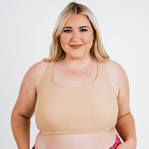 Calypsa Racerback Swim Bra Black Plus Size 2X 2