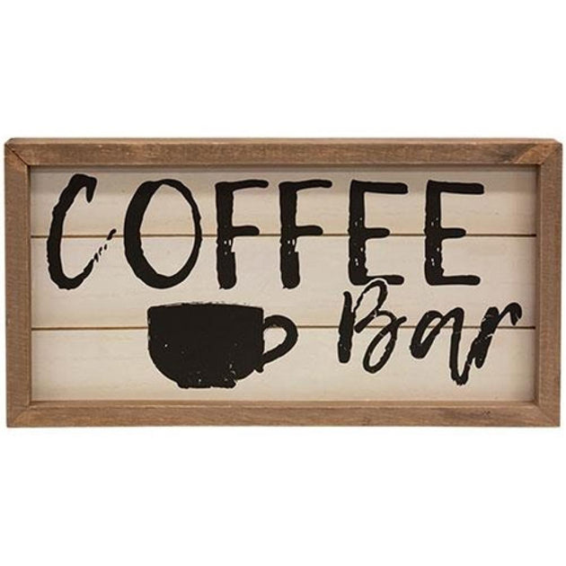 Hivvago Coffee Bar Bild Shiplap-Optik mit Rahmen 2