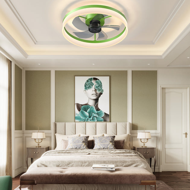 Streamdale Deckenventilator mit Licht Dimmbare LED Einbau Dünn 4