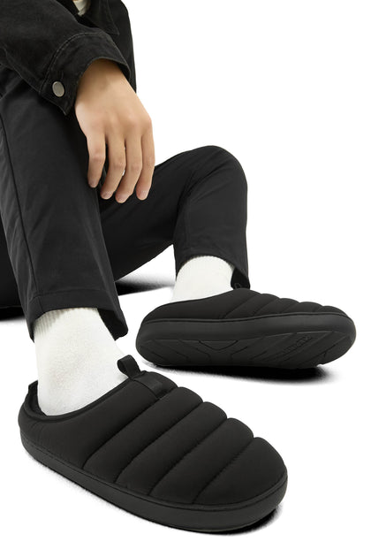 Alpine Seaton Insulated Puffer Slippers Black Large 2