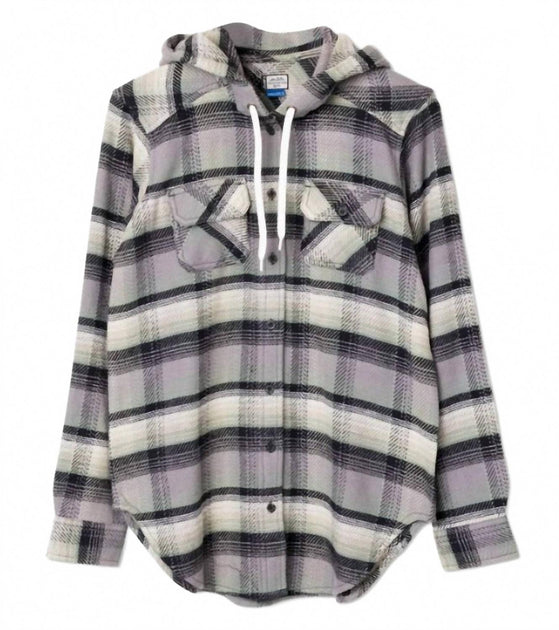 KAVU Jess Flannel Hoodie Multi Medium 4