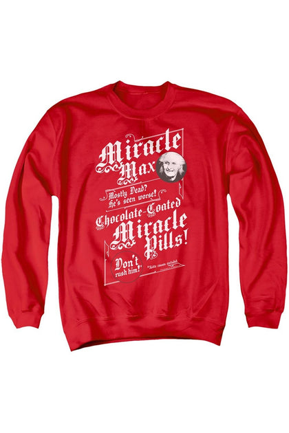 Gildan Princess Bride Miracle Max Crewneck Sweatshirt Red Small 2