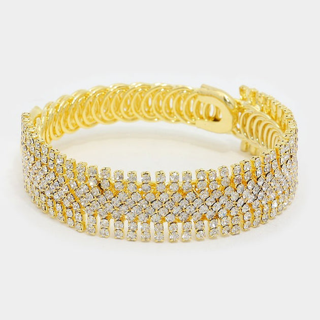 Bracelet de Soirée en Cristal Strass Fashnzfab Multi Taille Unique 3