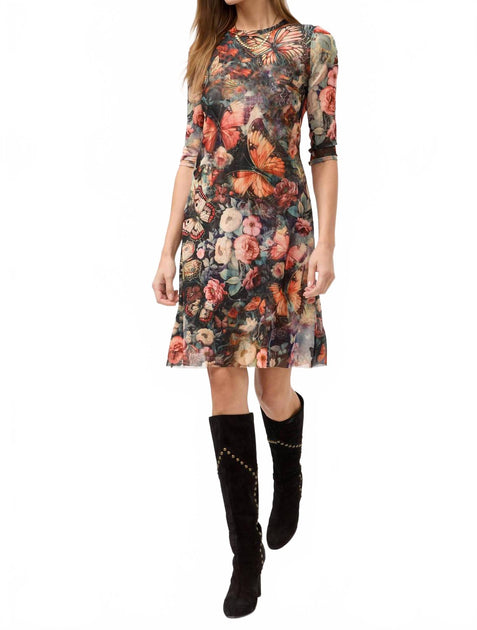 Johnny Was Mesh Midi Dress Multi Medium 3