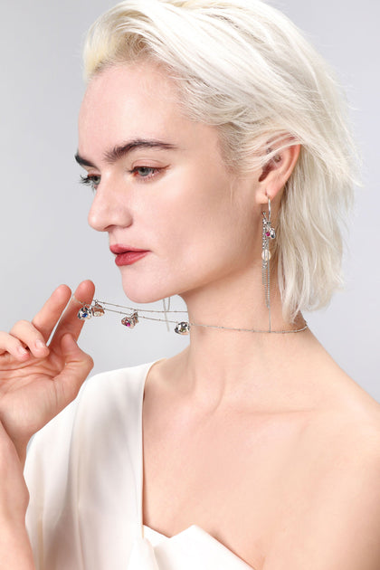 Classicharms Iris Silver Gemstone Necklace One Size 4