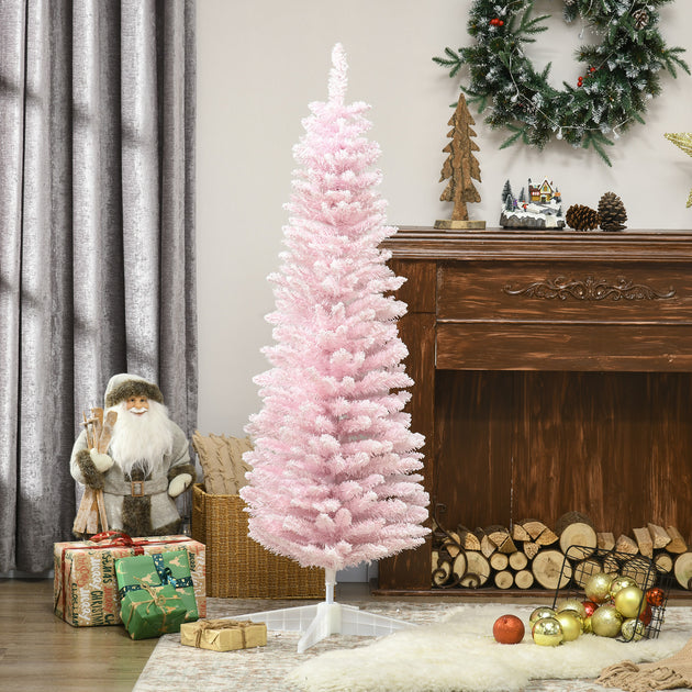 BreeBe 5FT Pencil Artificial Christmas Tree Pink 4