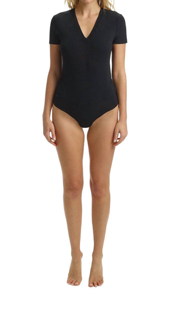 MAISON COMMON Essential Cotton Bodysuit Tee Black Small 3