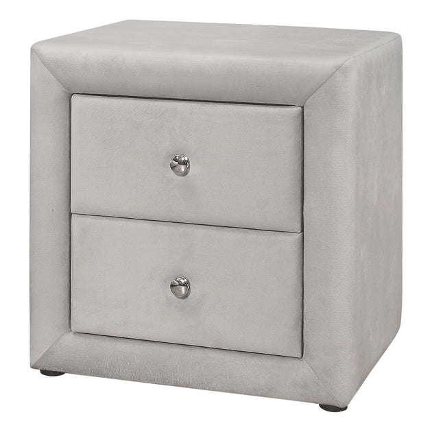 Hivvago 21" Two Drawer Nightstand Light Gray 4